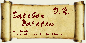 Dalibor Maletin vizit kartica